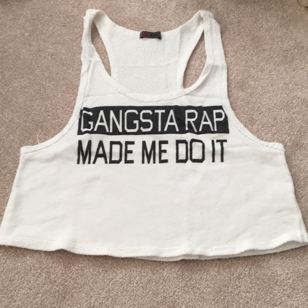 “GANSTA RAP MADE ME DO IT” CROP TOP